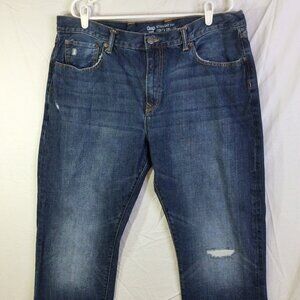 Gap Jeans Size 40x32 Straight Fit Coupe Draite Denim 100% Cotton Distressed